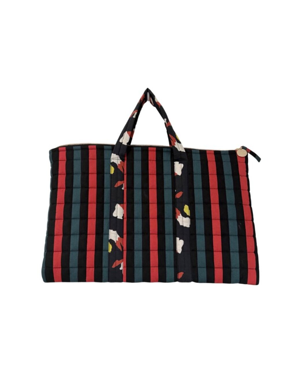 Clare V Black Poppy Checker Plaid Top Handle Laptop Bag - Picture 4 of 6
